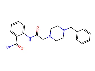 2-{[2-(4-Benzylpiperazino)acetyl]amino}benzenecarboxamide structure