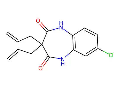 1H-1,5-Benzodiazepine-2,4(3H,5H)-dione, 7-chloro-3,3-di-2-propenyl- structure