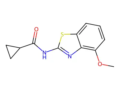 N-(4-methoxy-1,3-benzothiazol-2-yl)cyclopropanecarboxamide structure