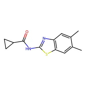 N-(5,6-dimethyl-1,3-benzothiazol-2-yl)cyclopropanecarboxamide structure