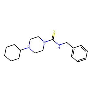 N-benzyl-4-cyclohexylpiperazine-1-carbothioamide structure