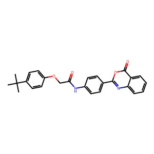 2-(4-tert-butylphenoxy)-N-[4-(4-oxo-3,1-benzoxazin-2-yl)phenyl]acetamide structure