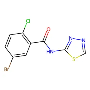 5-bromo-2-chloro-N-(1,3,4-thiadiazol-2-yl)benzamide structure