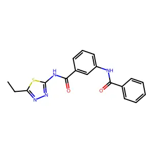 3-benzamido-N-(5-ethyl-1,3,4-thiadiazol-2-yl)benzamide structure