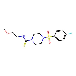 4-(4-fluorophenyl)sulfonyl-N-(2-methoxyethyl)piperazine-1-carbothioamide structure