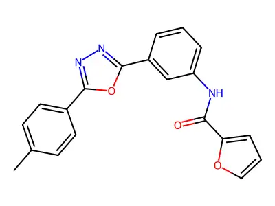 N-[3-[5-(4-methylphenyl)-1,3,4-oxadiazol-2-yl]phenyl]furan-2-carboxamide structure