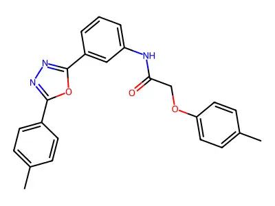2-(4-methylphenoxy)-N-[3-[5-(4-methylphenyl)-1,3,4-oxadiazol-2-yl]phenyl]acetamide structure
