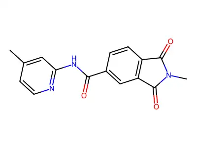 2-methyl-N-(4-methylpyridin-2-yl)-1,3-dioxoisoindole-5-carboxamide structure