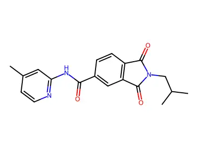 2-(2-methylpropyl)-N-(4-methylpyridin-2-yl)-1,3-dioxoisoindole-5-carboxamide structure