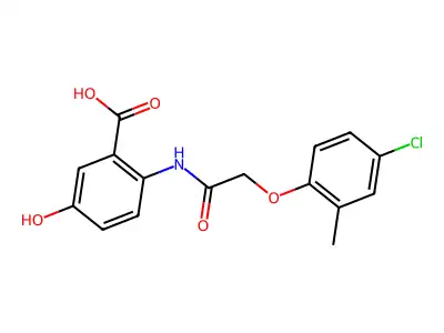 2-{[(4-Chloro-2-methylphenoxy)acetyl]amino}-5-hydroxybenzoic acid structure