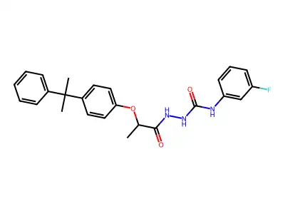 1-(3-fluorophenyl)-3-[2-[4-(2-phenylpropan-2-yl)phenoxy]propanoylamino]urea structure