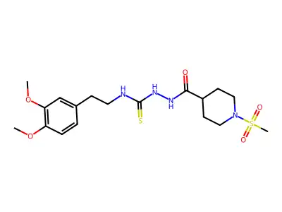 1-[2-(3,4-dimethoxyphenyl)ethyl]-3-[(1-methylsulfonylpiperidine-4-carbonyl)amino]thiourea structure