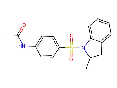 N-{4-[(2-methyl-2,3-dihydro-1H-indol-1-yl)sulfonyl]phenyl}acetamide structure