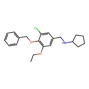 N-[(3-chloro-5-ethoxy-4-phenylmethoxyphenyl)methyl]cyclopentanamine structure