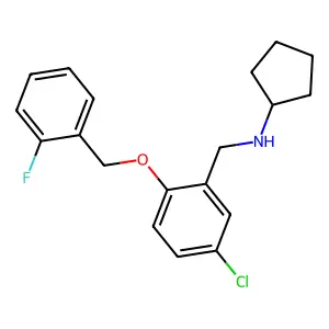 N-{5-chloro-2-[(2-fluorobenzyl)oxy]benzyl}cyclopentanamine structure