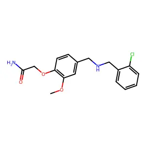 2-(4-{[(2-Chlorobenzyl)amino]methyl}-2-methoxyphenoxy)acetamide structure