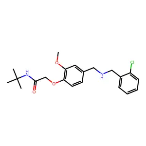 N-tert-butyl-2-(4-{[(2-chlorobenzyl)amino]methyl}-2-methoxyphenoxy)acetamide structure