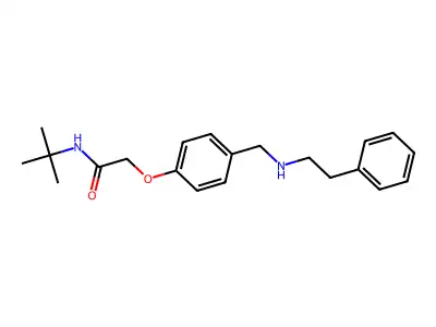 N-tert-butyl-2-(4-{[(2-phenylethyl)amino]methyl}phenoxy)acetamide structure