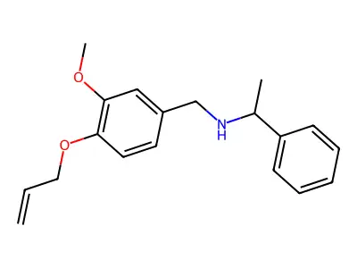 N-[4-(allyloxy)-3-methoxybenzyl]-N-(1-phenylethyl)amine structure