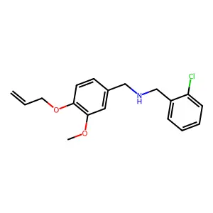 N-[4-(allyloxy)-3-methoxybenzyl]-N-(2-chlorobenzyl)amine structure
