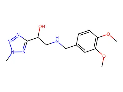 2-[(3,4-Dimethoxyphenyl)methylamino]-1-(2-methyltetrazol-5-yl)ethanol structure