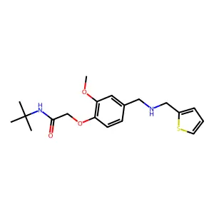 N-tert-butyl-2-[2-methoxy-4-[(thiophen-2-ylmethylamino)methyl]phenoxy]acetamide structure