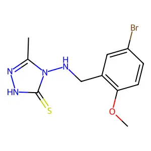 4-[(5-bromo-2-methoxybenzyl)amino]-5-methyl-4H-1,2,4-triazole-3-thiol structure