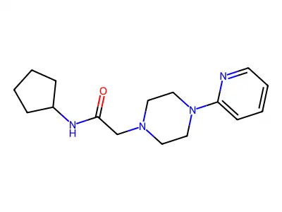 N-cyclopentyl-2-[4-(pyridin-2-yl)piperazin-1-yl]acetamide structure