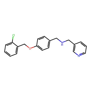 1-[4-[(2-chlorophenyl)methoxy]phenyl]-N-(pyridin-3-ylmethyl)methanamine structure
