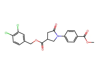 (3,4-dichlorophenyl)methyl 1-(4-methoxycarbonylphenyl)-5-oxopyrrolidine-3-carboxylate structure