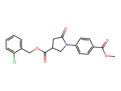 2-Chlorobenzyl 1-[4-(methoxycarbonyl)phenyl]-5-oxo-3-pyrrolidinecarboxylate structure