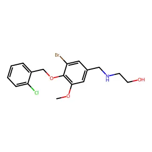 2-({3-Bromo-4-[(2-chlorobenzyl)oxy]-5-methoxybenzyl}amino)ethanol structure