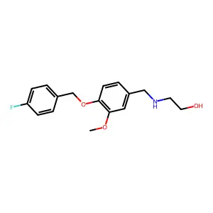 2-({4-[(4-Fluorobenzyl)oxy]-3-methoxybenzyl}amino)ethanol structure