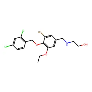 2-({3-Bromo-4-[(2,4-dichlorobenzyl)oxy]-5-ethoxybenzyl}amino)ethanol structure