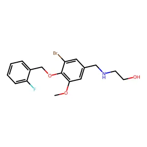2-({3-Bromo-4-[(2-fluorobenzyl)oxy]-5-methoxybenzyl}amino)ethanol structure