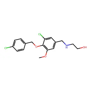 2-({3-Chloro-4-[(4-chlorobenzyl)oxy]-5-methoxybenzyl}amino)ethanol structure