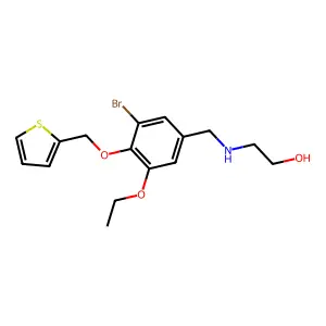 2-{[3-Bromo-5-ethoxy-4-(2-thienylmethoxy)benzyl]amino}ethanol structure