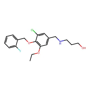 3-({3-Chloro-5-ethoxy-4-[(2-fluorobenzyl)oxy]benzyl}amino)-1-propanol structure