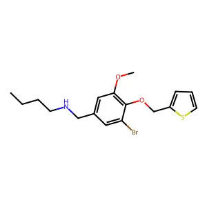 N-[[3-bromo-5-methoxy-4-(thiophen-2-ylmethoxy)phenyl]methyl]butan-1-amine structure