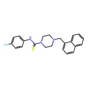 N-(4-fluorophenyl)-4-(naphthalen-1-ylmethyl)piperazine-1-carbothioamide structure