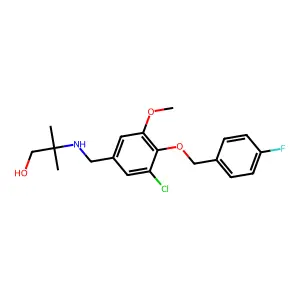 2-({3-Chloro-4-[(4-fluorobenzyl)oxy]-5-methoxybenzyl}amino)-2-methylpropan-1-ol structure