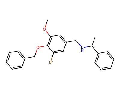 N-[(3-bromo-5-methoxy-4-phenylmethoxyphenyl)methyl]-1-phenylethanamine structure