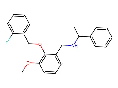 N-{2-[(2-fluorobenzyl)oxy]-3-methoxybenzyl}-1-phenylethanamine structure