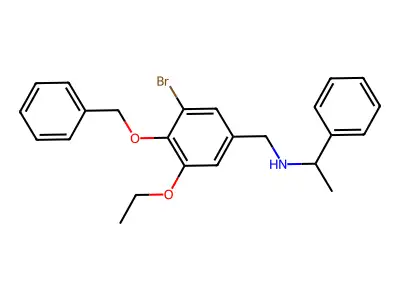 N-[(3-bromo-5-ethoxy-4-phenylmethoxyphenyl)methyl]-1-phenylethanamine structure