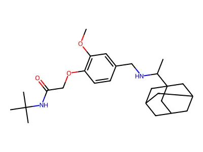 2-[4-[[1-(1-adamantyl)ethylamino]methyl]-2-methoxyphenoxy]-N-tert-butylacetamide structure