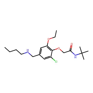 N-tert-butyl-2-[4-(butylaminomethyl)-2-chloro-6-ethoxyphenoxy]acetamide structure