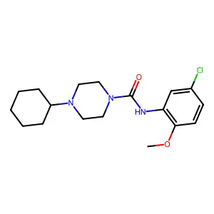N-(5-chloro-2-methoxyphenyl)-4-cyclohexylpiperazine-1-carboxamide structure
