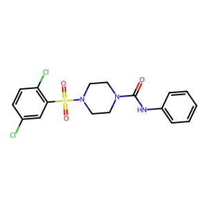 4-(2,5-dichlorophenyl)sulfonyl-N-phenylpiperazine-1-carboxamide structure