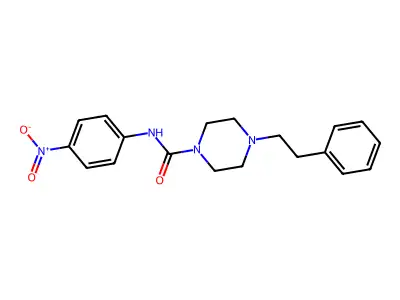 N-(4-nitrophenyl)-4-(2-phenylethyl)piperazine-1-carboxamide structure