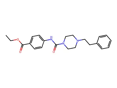 Ethyl 4-({[4-(2-phenylethyl)-1-piperazinyl]carbonyl}amino)benzoate structure